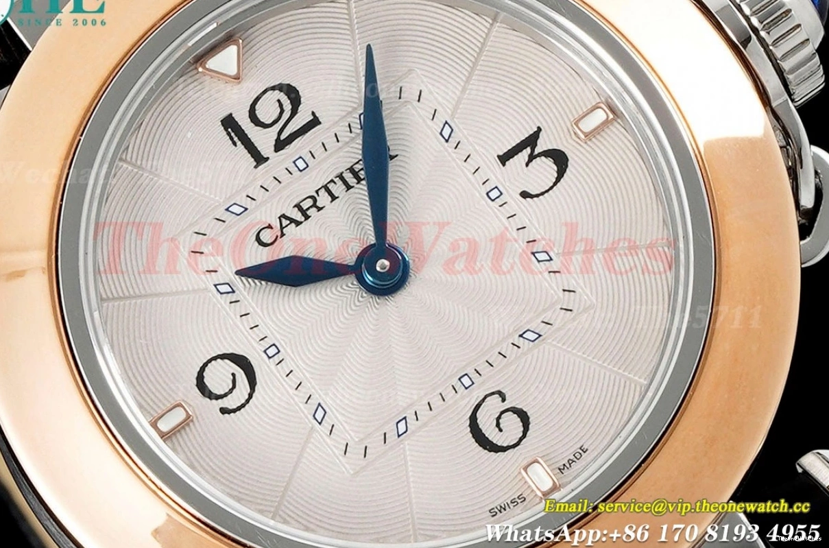Cartier 30mm AF Dial Ladies Quartz De RG LE White Black Pasha 0303